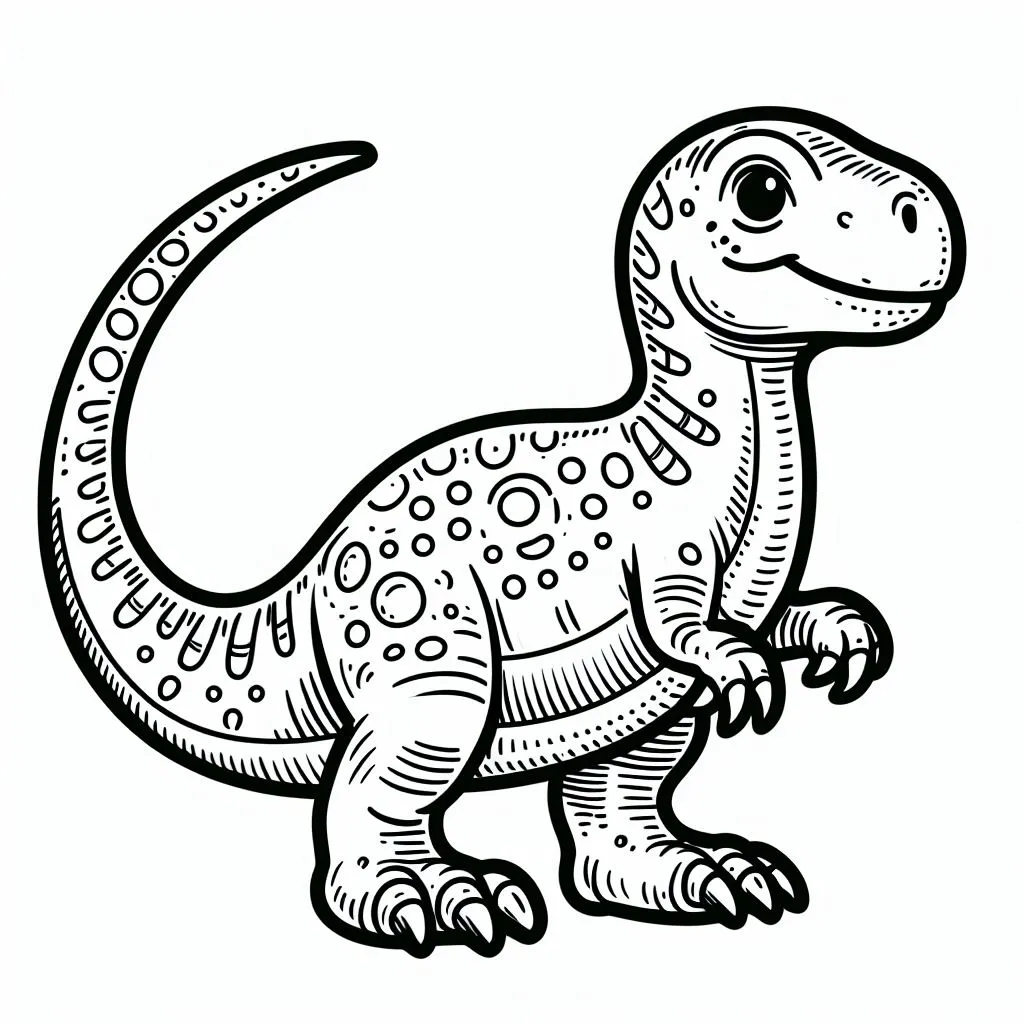 Cute Dinosaur 🦕 Coloring Page